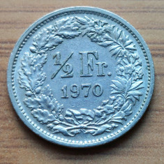 Moneda Elvetia 1/2 Franc 1970