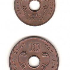 SV * EAST AFRICA 5 CENTS / SENTI TANO & 10 CENTS / SENTI KUMI 1964 (lit. H) UNC