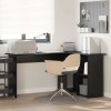 VidaXL Birou cu raft Stejar negru 142 x 102 x 73 cm Lemn compozit 869291