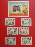 LIBERIA, FOTBAL SPANIA 82 - COLIȚĂ + SERIE COMPLETĂ MNH