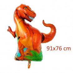 Balon figurina Dinozaur T Rex, 91x76 cm, folie de aluminiu foto