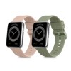 Set 2 Curele Silicon Kwmobile Roz/Verde pt. Huawei Watch Fit 2 - Bratara Interschimbabila, Rezistenta
