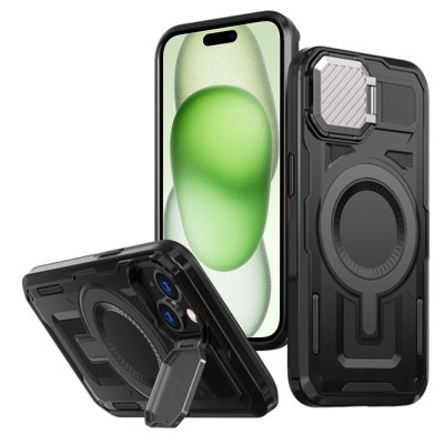 Husa iPhone 15 Plus protectie camera Techsuit CamVault MagSafe, negru foto