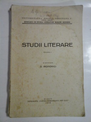 STUDII LITERARE - D. POPOVICI foto