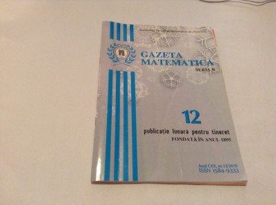 GAZETA MATEMATICA ,NR 12 /2015 foto