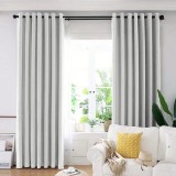 Cumpara ieftin Set draperie din catifea blackout cu inele crom, Madison, 250x250 cm, densitate 700 g/ml, Bright White, 2 buc