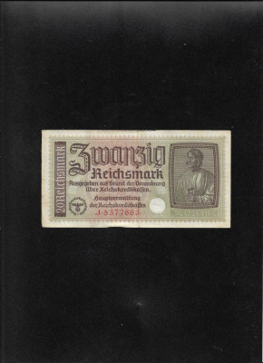 Rar! Germania 20 marci mark reichsmark 1940 (45) seria5377663 foto