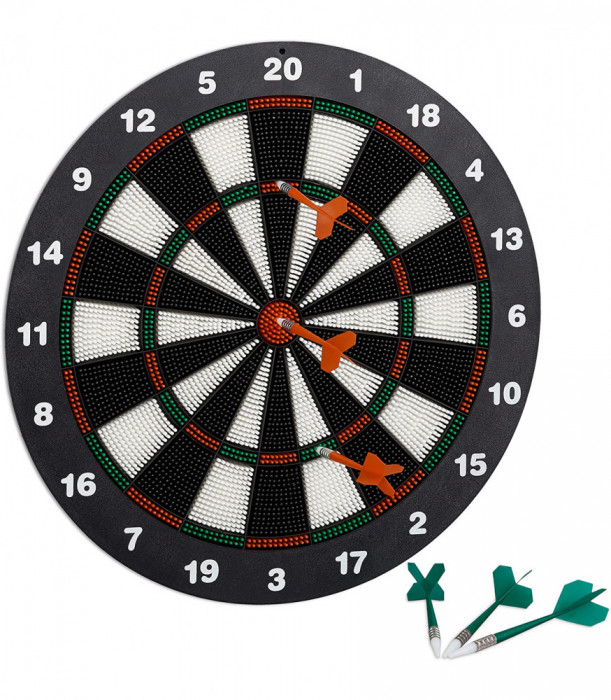 Joc darts Soft pentru copii/adulti, 6 sageti plastic, &Oslash; 42 cm