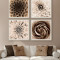 Tablou 4 piese Framed Art Sepia Dahlias