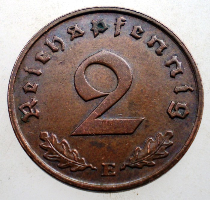 2.890 GERMANIA 2 REICHSPFENNIG 1938 E