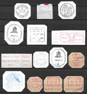 Lot de 14 piese de marcofilie, anii 1924-2008, din SUA, Elveția, Franța, Spania foto