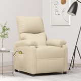 VidaXL Fotoliu de masaj, crem, material textil