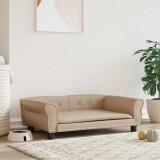 VidaXL Pat de c&acirc;ini, cappuccino, 95x55x30 cm, piele ecologică