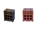 Cumpara ieftin Set 2 suporturi 12 sticle vin lemn maro 39 x 28 x 44 cm