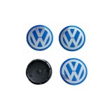 Set 4 capace Jante Aliaj Volkswagen 56mm Albastru/Argintiu, Autohelix MSA