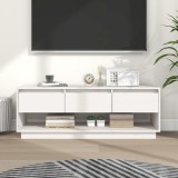 VidaXL Comodă TV, alb, 110,5x34x40 cm, lemn masiv de pin