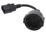 Adaptor Priză CEE 7/3 (F) la IEC C14 Negru
