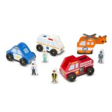 Set de joaca din lemn Vehicule de interventie, Melissa &amp; Doug