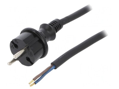 Cablu Electric 2x1,5mm2 2m Negru 16A foto