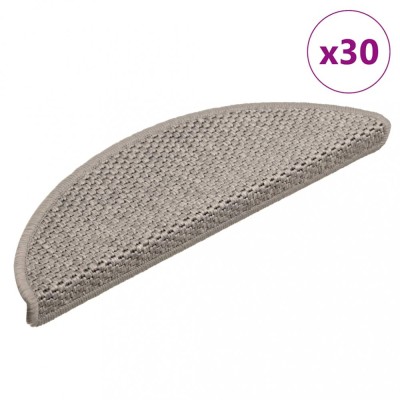 Covorașe scări autoadezive 30 buc argintiu 56x17x3 aspect sisal foto