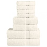 VidaXL Set de prosoape premium SOLUND, 8 piese, crem, 600 g/m&sup2;