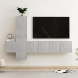 VidaXL Set de dulapuri TV, 5 piese, gri beton, lemn prelucrat