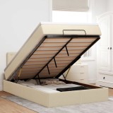 vidaXL Cadru de pat otoman cu saltea crem 120x190cm stofa 3311613