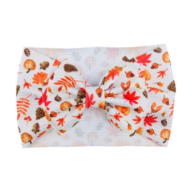 Bentita lata cu funda si imprimeu - Model 25 (Marime Disponibila: 6-12 luni