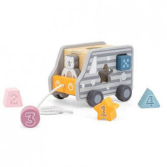 Jucarie de tras sortator forme geometrice Camion PolarB, 2 ani+, New Classic Toys