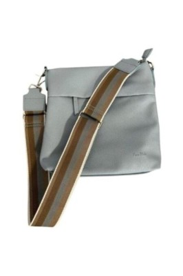 Geanta dama Piace Molto, albastru deschis cu un compartiment si doua buzunare exterioare, curea cu i foto