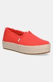 Toms espadrile FLAME culoarea rosu, cu platforma, 10021919