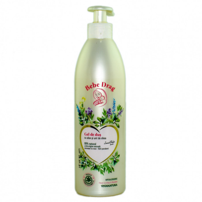 GEL DE DUS &quot;BEBE DRAG&quot; CU ALOE SI UNT DE SHEA 500ml VIVA NATURA