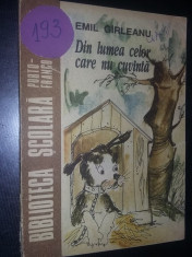 carte veche Povesti,DIN LUMEA CELOR CARE NU CUVANTA,EMIL GARLEANU,1992,T.GRATUIT foto