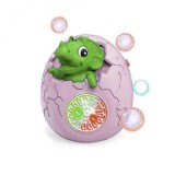 Jucarie Dinozaur Interactiva de Facut Baloane de Sapun, Pentru Copii, Verde, cu Lumini si Sunete 11x 9x13 cm