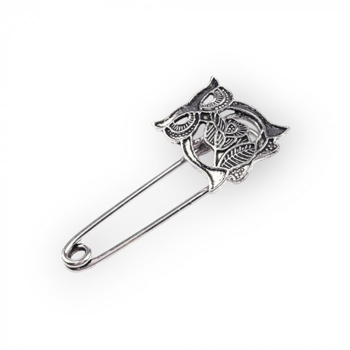 Brosa ac de siguranta Crisalida, 25 x 50 mm, Bufnita Platinium