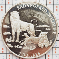 1479 Cook 5 Dollars 1996 Elizabeth II (Lion family) km 302 argint