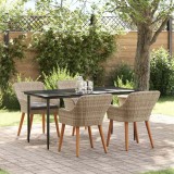 Cumpara ieftin Set de dining Gri deschis Rattan poli
