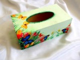 Cutie pt servetele de hartie cu flori si fluturi 46508