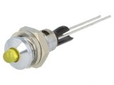 Lampa LED Convex Galbenă &Oslash;6mm pentru PCB Alamă