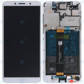 Huawei Honor 7s (DUA-L22) Capac frontal modul display + LCD + digitizer + baterie alb 02351XHT