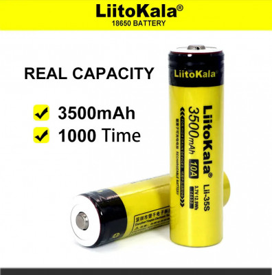 2 x Acumulator Lii-35S 18650 battery 3.7V 3500mAh, Pachet foto