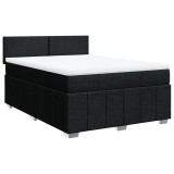 Cumpara ieftin Pat box spring cu saltea, negru, 140x200 cm, textil