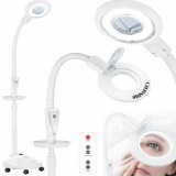 Lampă Lupă LED Cosmetică 24W pentru Gene, pe Stativ, Albă