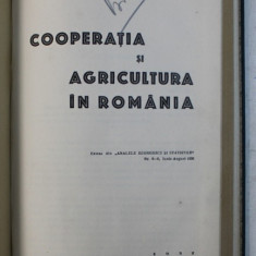 COOPERATIA IN ROMANIA , COLEGAT DE PATRU CARTI * , 1925 - 1937