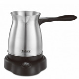 Ibric electric fara fir pentru cafea turceasca Rosberg, 600 W, 6 cesti, otel inoxidabil, Inox/Negru