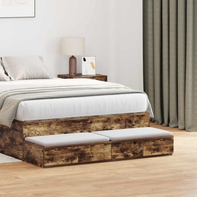 vidaXL Sertare pentru pat cu sertar Stejar afumat 120 x 36.5 x 16.5 cm 866943 foto