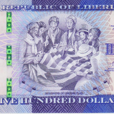 Bancnota Liberia 500 Dolari 2022 - PNew UNC