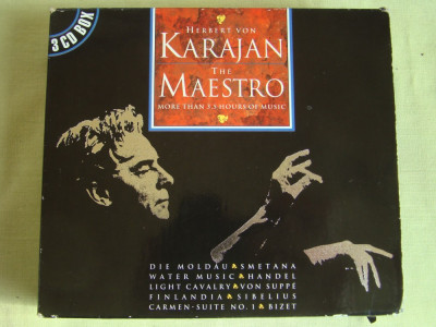 HERBERT VON KARAJAN - The Maestro - 3 C D Originale ca NOI foto