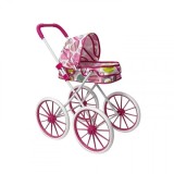 Carucior de Jucarie pentru Papusi pliabil pentru copii 57x33x65cm alb-roz DL581-13 CWT