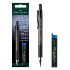 Creion Mecanic Faber Castell, Grip Matic, Mină 0.7 mm, Corp Negru, Radieră Incorporată